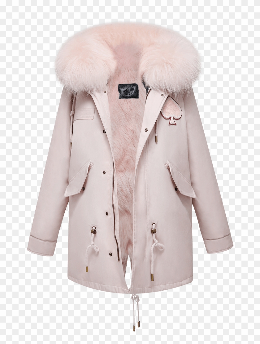 The Ace Of Clubs Parka Pink Fox - Fur Clothing Clipart