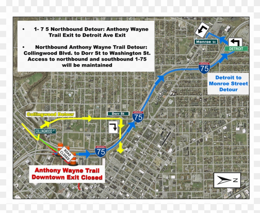 Please Take The Below Detours To Gain Access To Downtown - Map Clipart #4097440