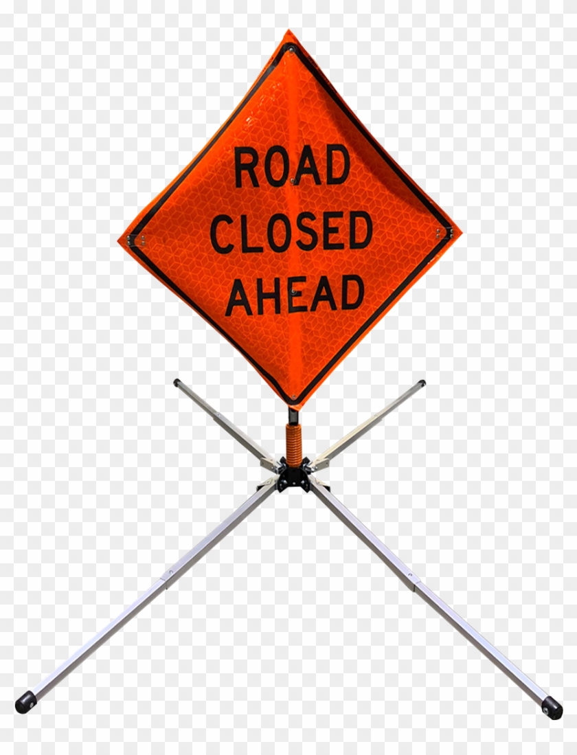 Aluminum Compact Sign Stand W/ Coil Spring Swatch - Road Closed Sign Clipart