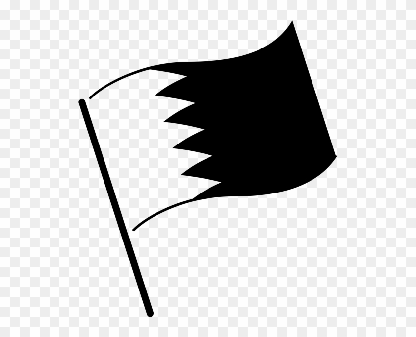 Qatar Flag In Black Clipart #4098284