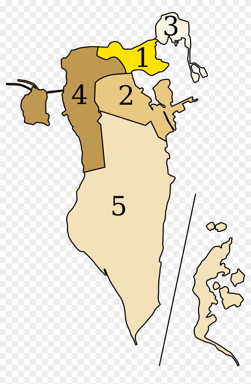 Bahrain Administrative Divisions Map - Governorates Of Bahrain Clipart