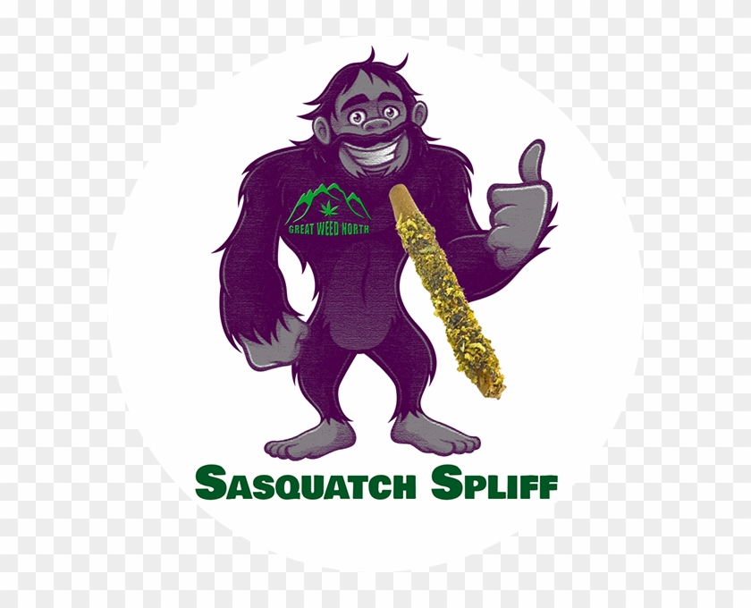 Great Weed North Sasquatch Spliff - Bigfoot Cartoon Clipart #4099870