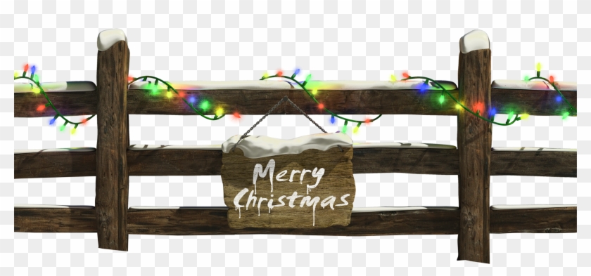 Banner Royalty Free With Lights Clipart Gallery Yopriceville - Christmas Lights On Wood Fence - Png Download #410046