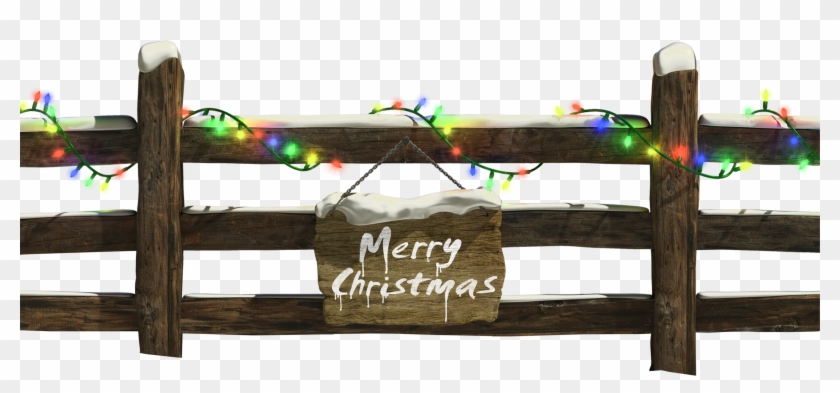 Banner Royalty Free With Lights Clipart Gallery Yopriceville - Christmas Lights On Wood Fence - Png Download