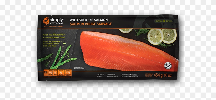 Wild Sockeye Salmon Fillet 16oz - Salmon Clipart #410315