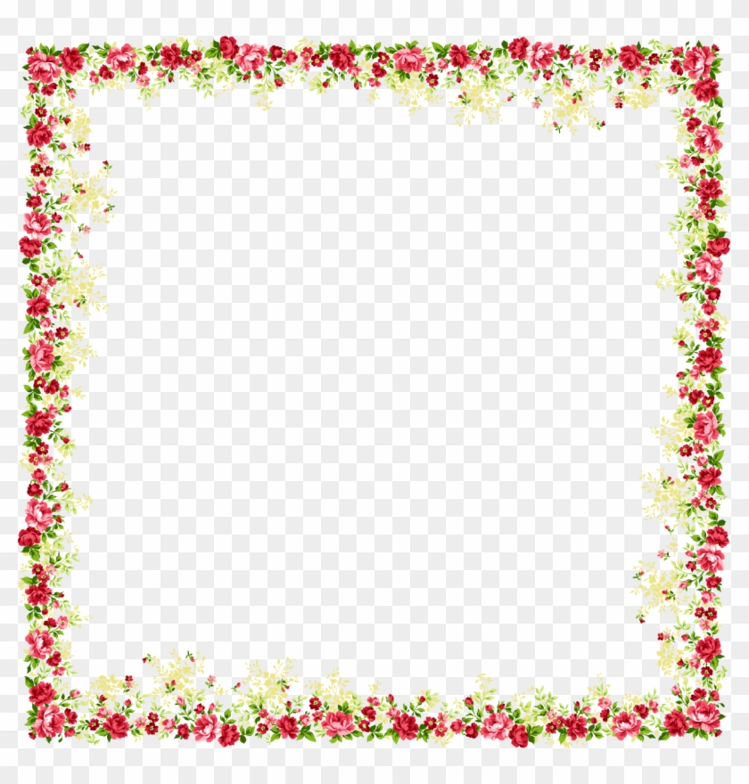 Flower And Butterfly Border Design Images - Frame And Border Clipart #410953