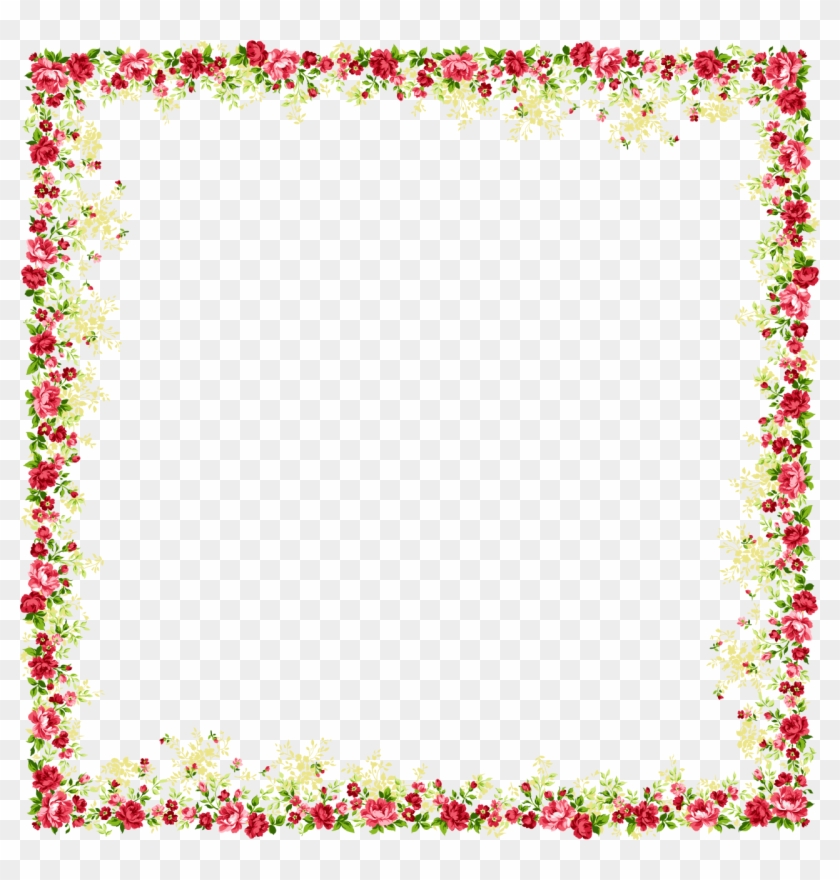 Flower And Butterfly Border Design Images - Frame And Border Clipart