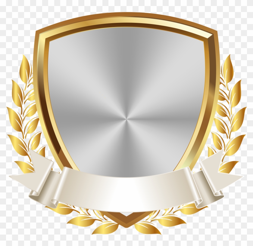 Gold White Badge With Banner Png Clip Art Image Transparent Png
