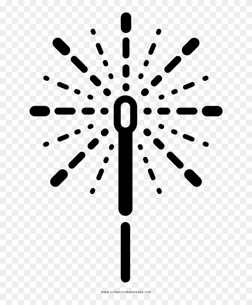 Fireworks Sparkler Coloring Page - Circle Clipart