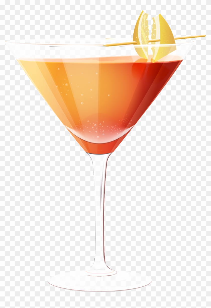 Hand Painted Summer Drink Transparent Drink Png - Martini Glass Clipart #411635