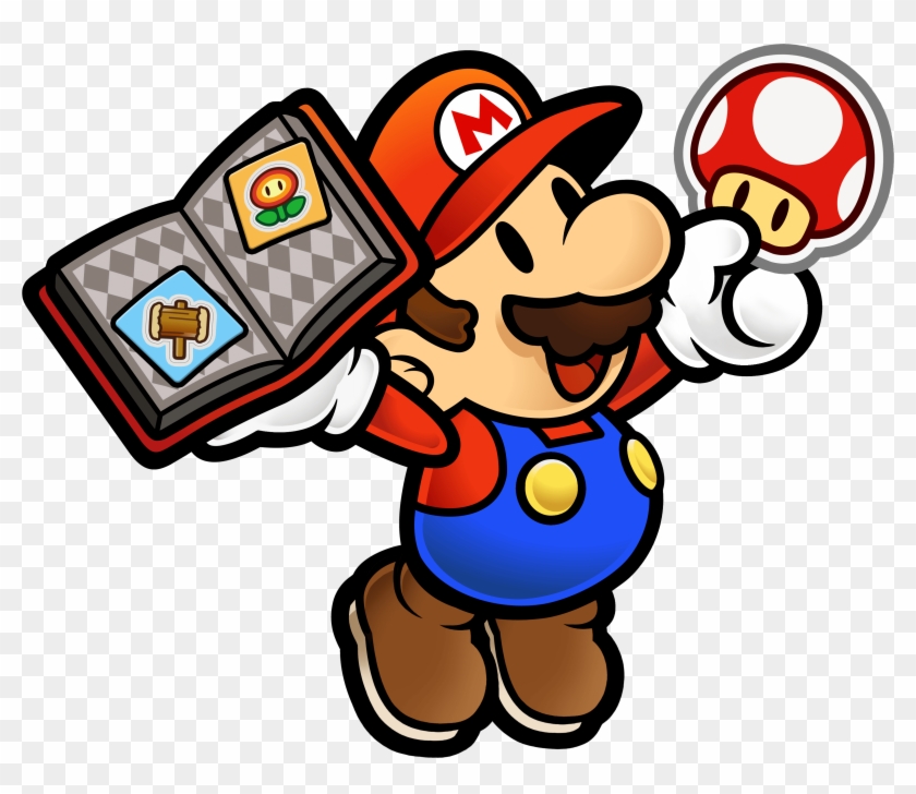 Mario Holding A Book Of Stickers And A Mushroom - Smg4 War Of The Fat Italian 2018 Clipart #411840