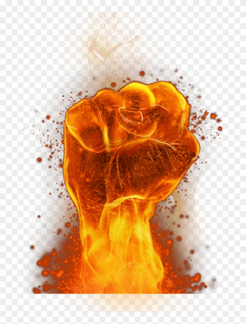 Ftestickers Fantasyart Fire Fist - Fire Fist Png Clipart #411997