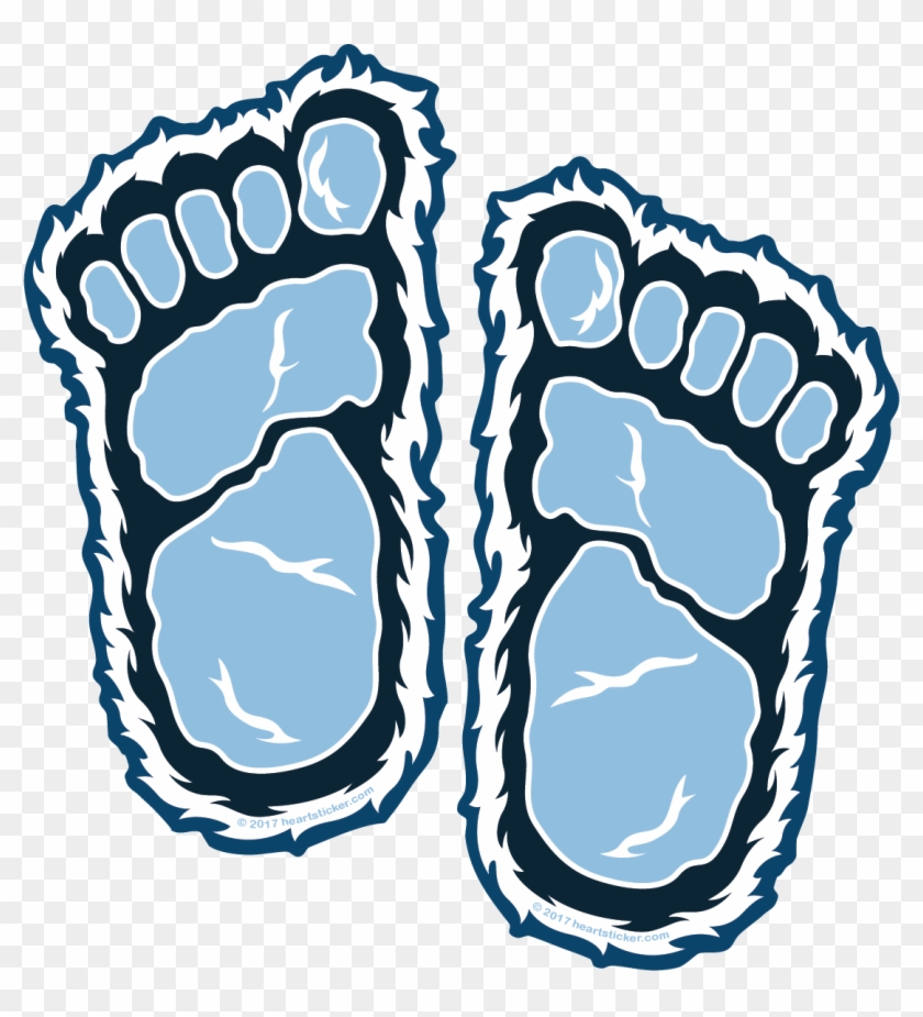 Bigfoot Sticker - Yeti Footprint Clipart - Png Download