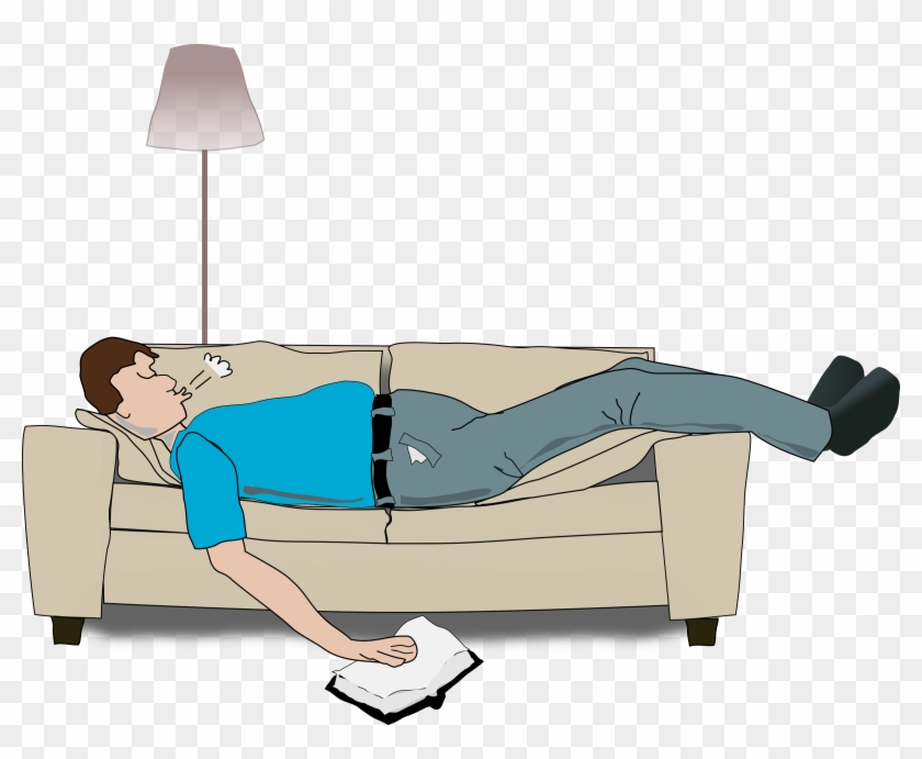 Big Image - Sleeping On Small Couch Clipart #412608