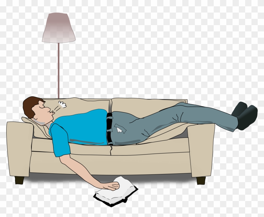Big Image - Sleeping On Small Couch Clipart