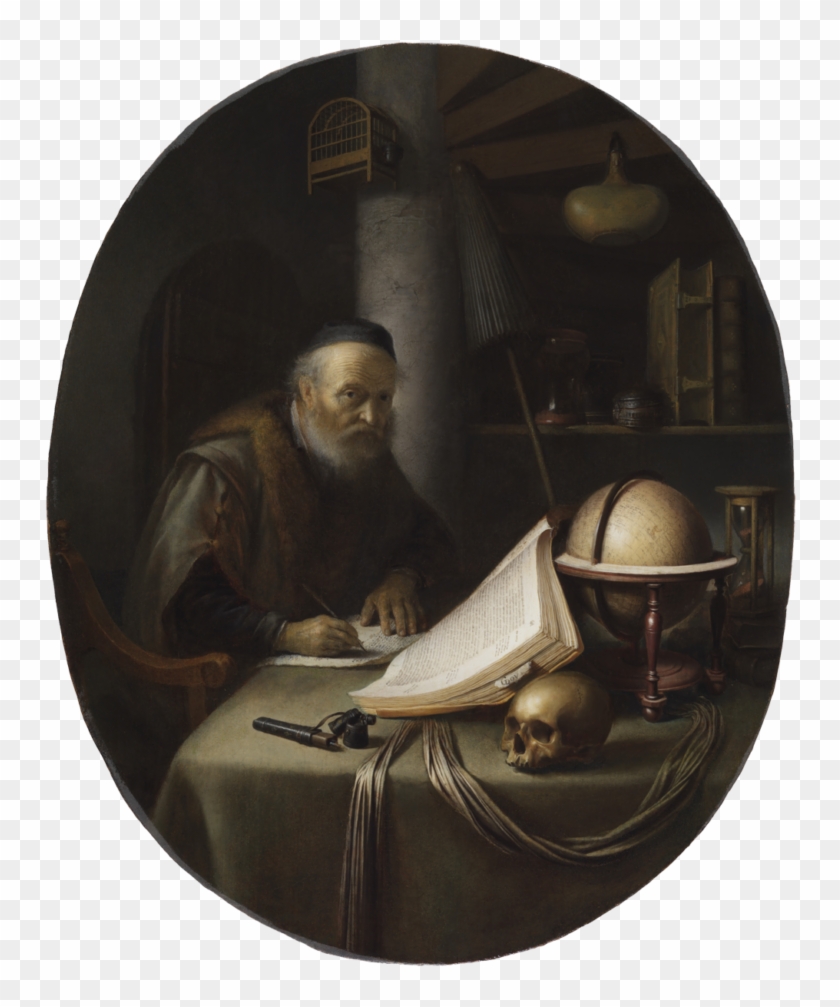 Nicolas Joseph Voyez , After Gerrit Dou, Le Vieillard - Gerrit Dou Man Interrupted At His Writing Clipart #413551