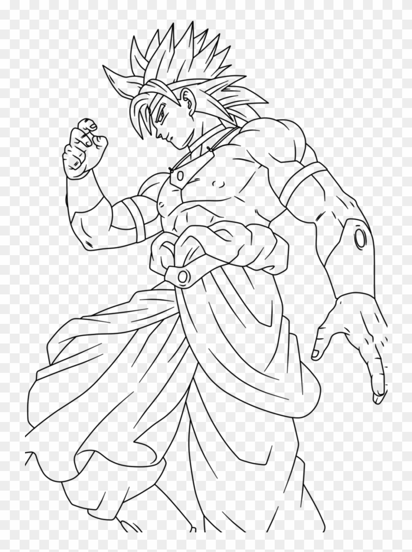 Dragon Ball Z Broly Coloring Pages With 2 Broly Lineart - Dragon Ball Broly Draw Clipart #413943