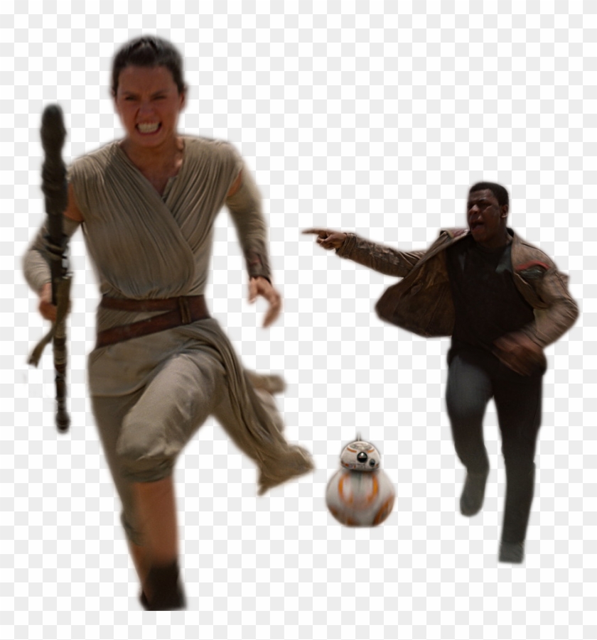 Finn & Rey Running Cutout [single Cutouts Included - Finn And Rey Png Clipart #414126
