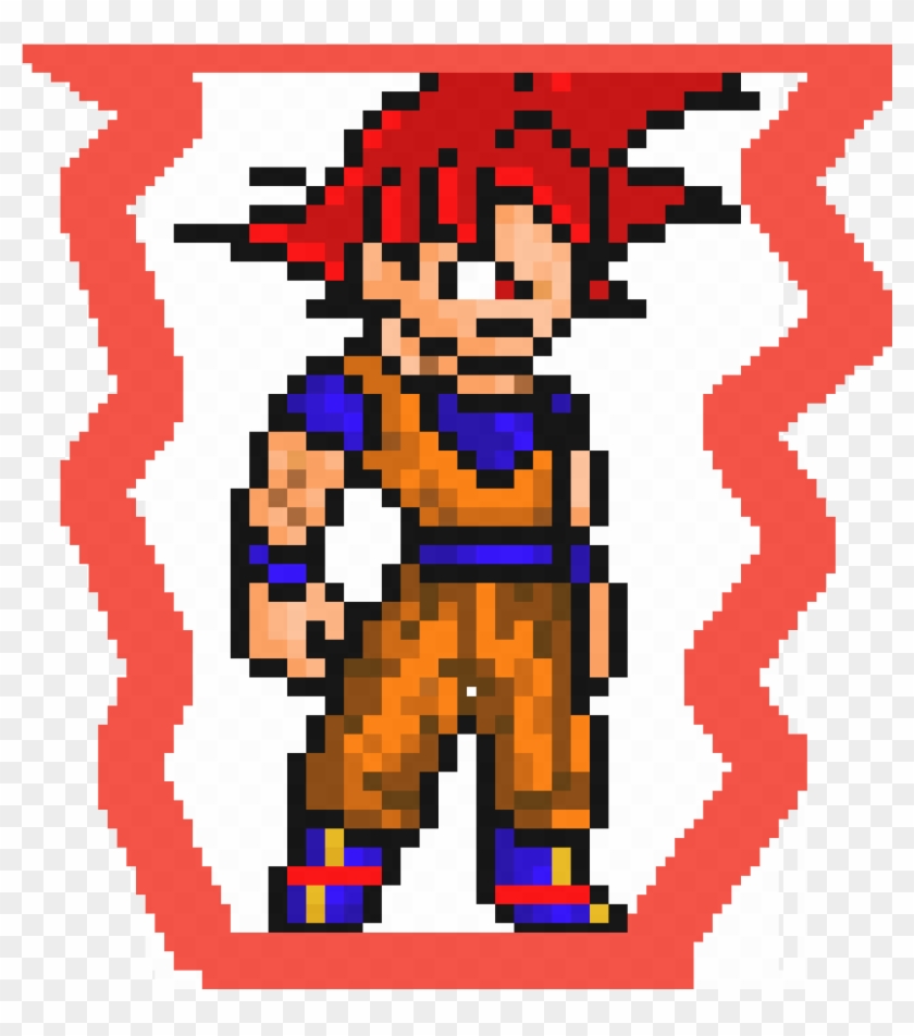 Goku Super Saiyan God - Super Saiyan God Pixel Art Clipart #414225