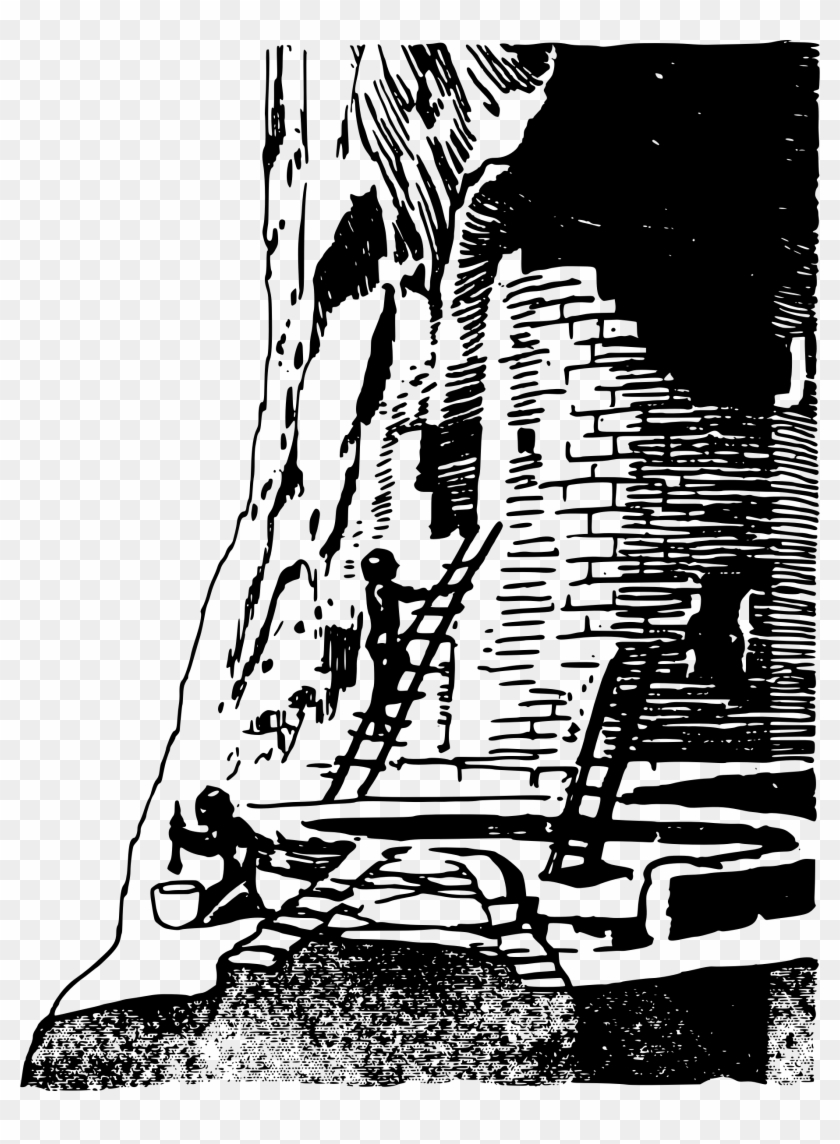 Banner Freeuse Cliff Clipart Black And White - Illustration - Png Download