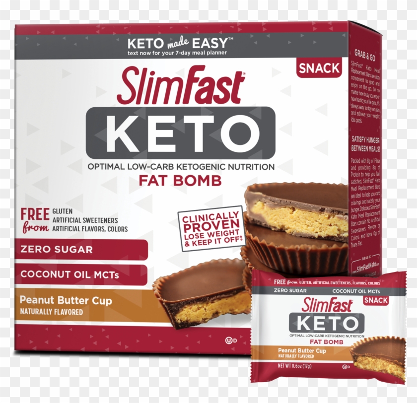 Peanut Butter Cup Fat Bomb - Slimfast Keto Clipart #414766