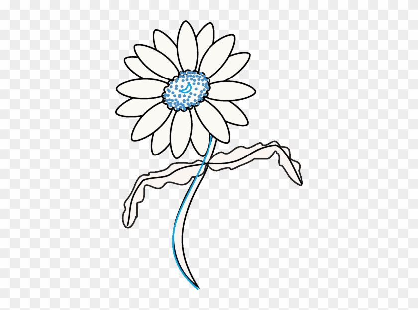 Petal Drawing Advanced - Daisy Flower Drawing Clipart