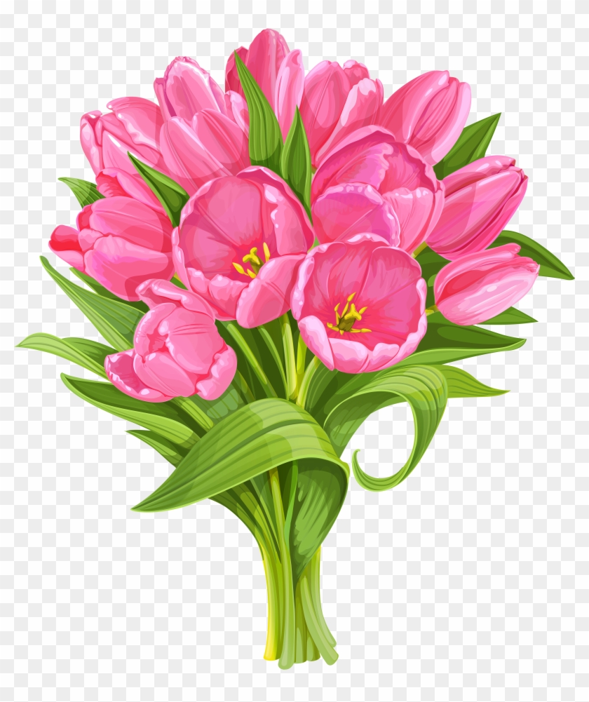 Tulips Bouquet Transparent Png Clip - Tulip Bouquet Clip Art #415067