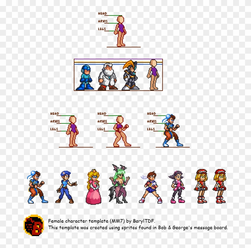 Megaman Sprite Png - Female Megaman Sprites Clipart