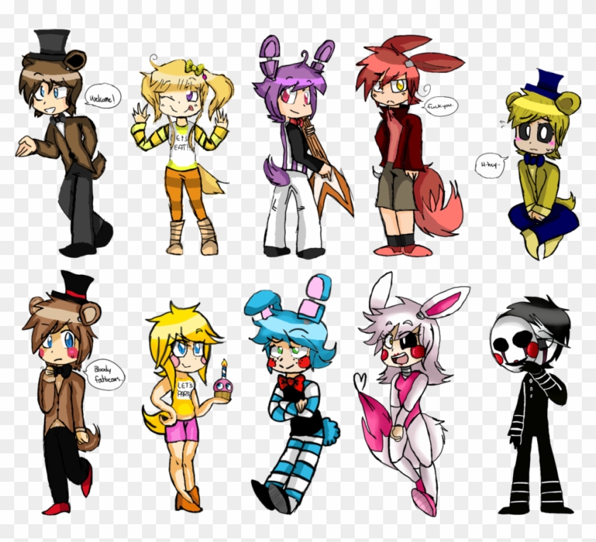 If You Turned Five Nights At Freddy's Animatronics - Fnaf Humans Clipart