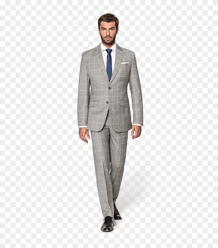 Grey Checked Wool Suit - Formal Wear Clipart (#416699) - PikPng