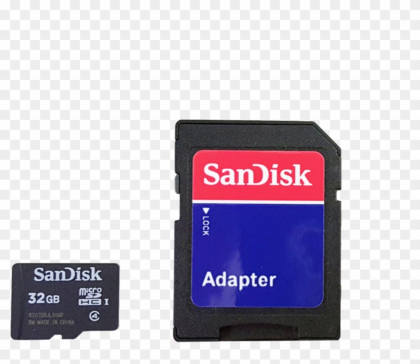 32gb Micro Sd Card With Adapter - Solid-state Drive Clipart #417254