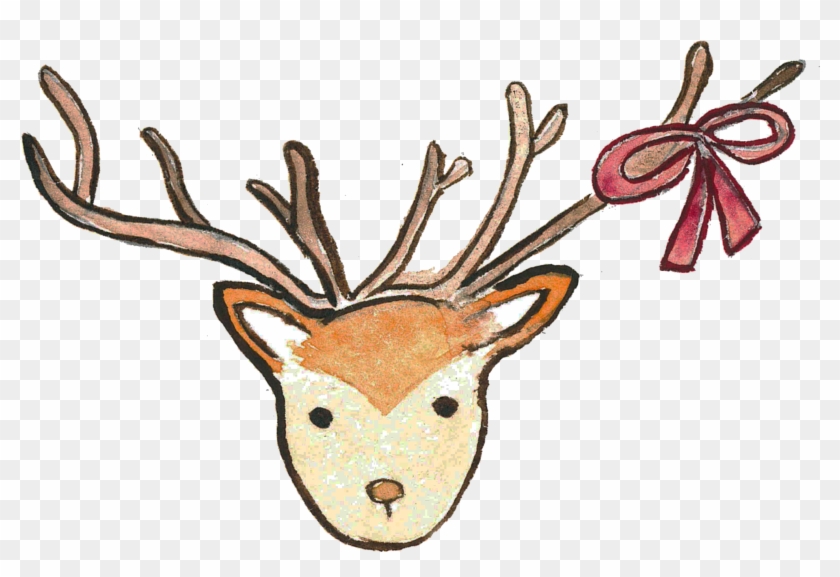 Vector Transparent Download Reindeer Watercolor Painting - Teindeer Watercolor Clipart