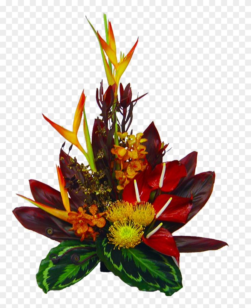 Tropical Sunset Hawaiian Flower Bouquet Flowers - Flower Bouquet Clipart #417420