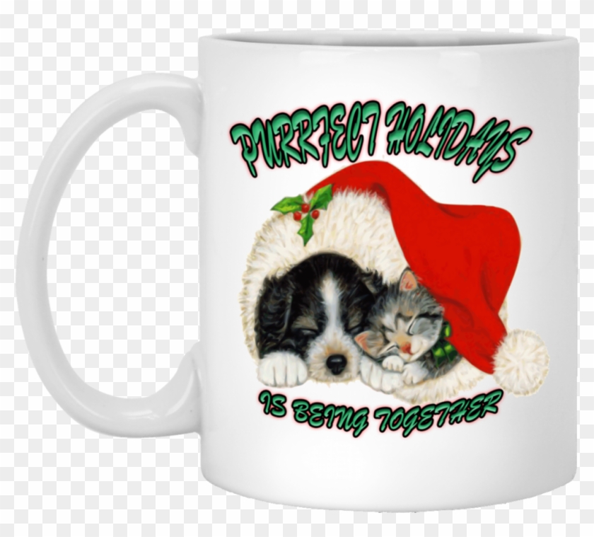 And Dog Christmas In Coffee Mug - Dog And Cat Xmas Clipart #417518