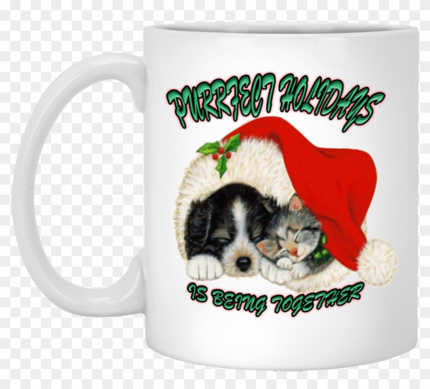 And Dog Christmas In Coffee Mug - Dog And Cat Xmas Clipart