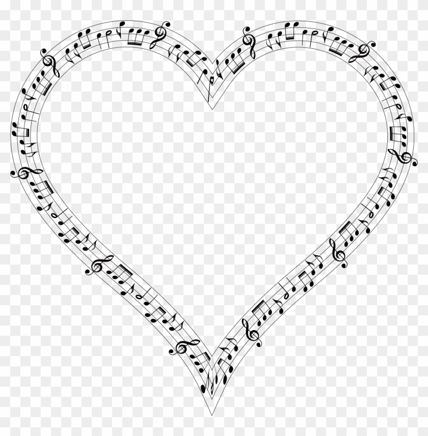 Big Image - Music Notes Heart Shape Png Clipart #417616