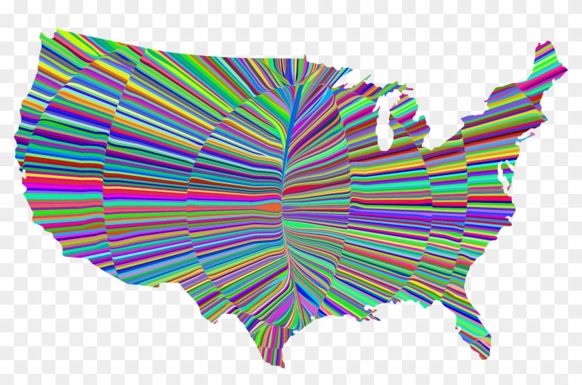 Psychedelic Waves United States Map Graphic Transparent - Religion By Us County Clipart