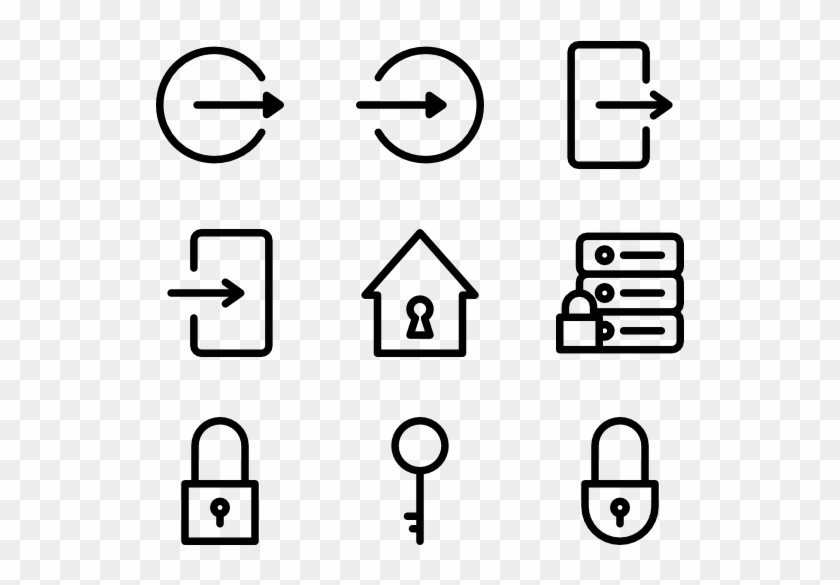 Keys And Locks - Line Icons Clipart #418365