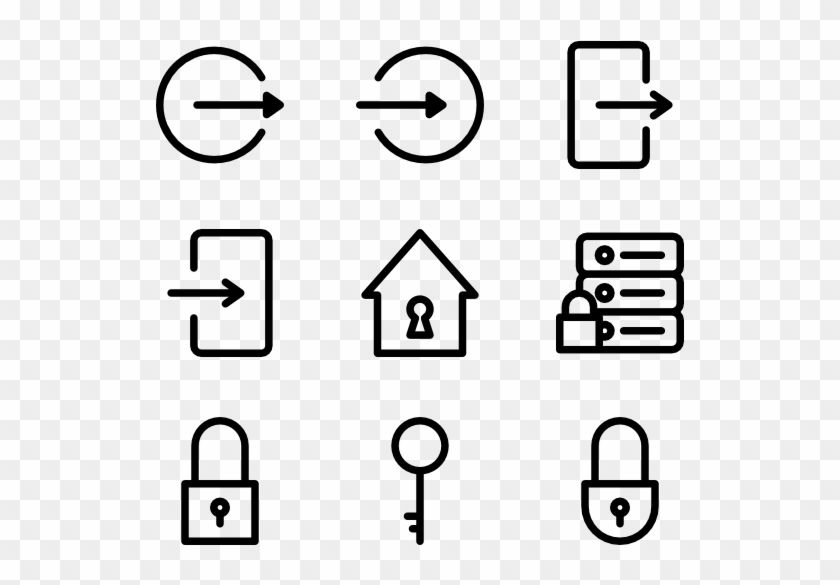 Keys And Locks - Line Icons Clipart