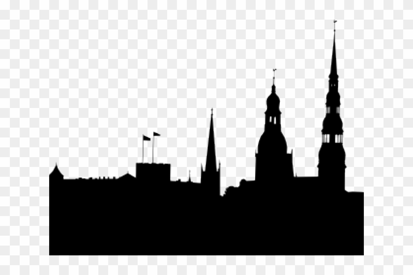Panorama Clipart City Silhouette - Riga Cathedral - Png Download
