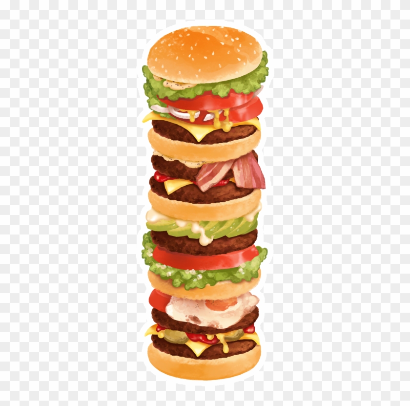 500 X 750 6 - Stack Of Burgers Png Clipart