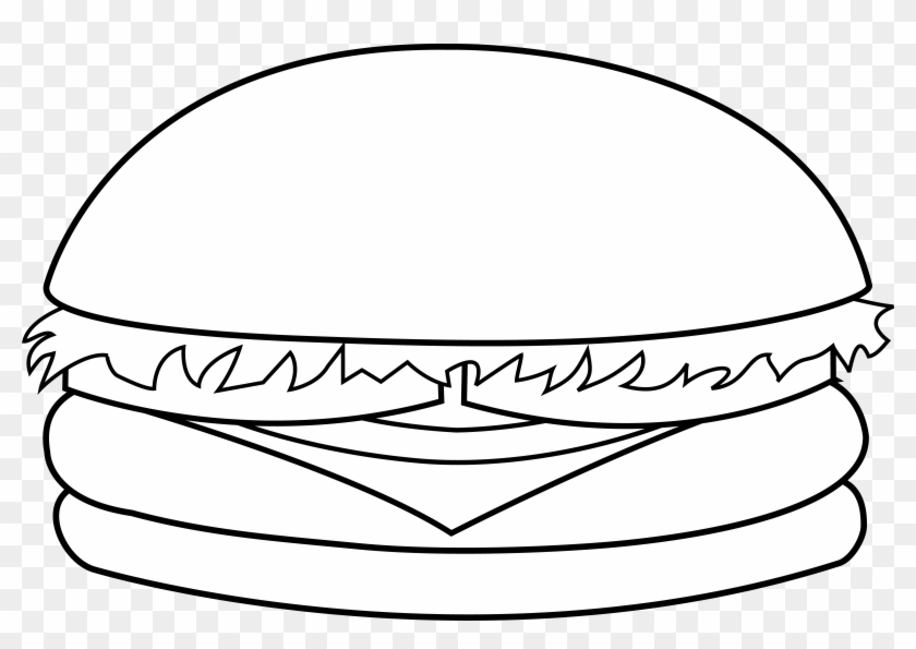 7615 X 5039 4 - Burger Black And White Clip Art - Png Download