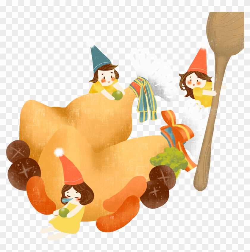 Hand Painted Creative Culinary Battle Illustration - Cartoon Clipart
