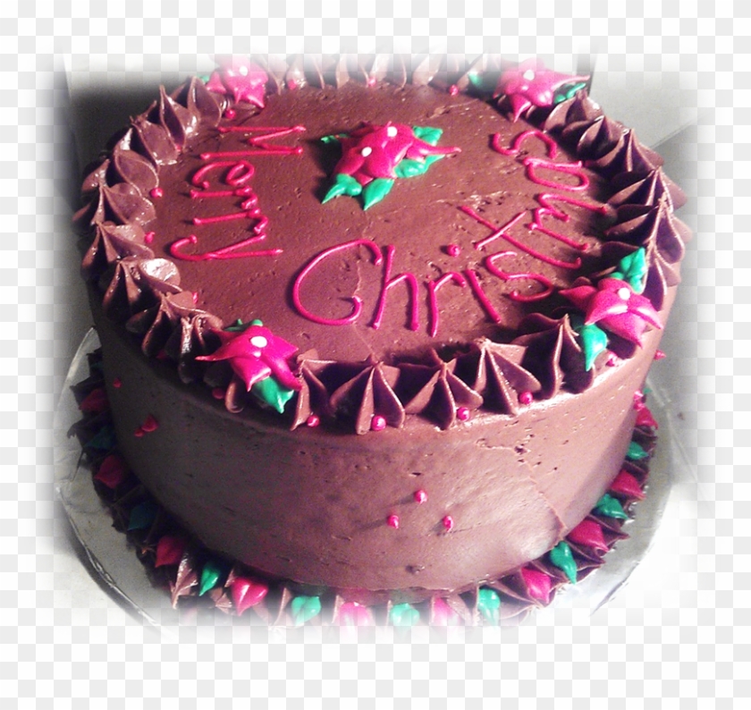And Royal Icing Poinsettia Flowers - Chocolate Cake Clipart