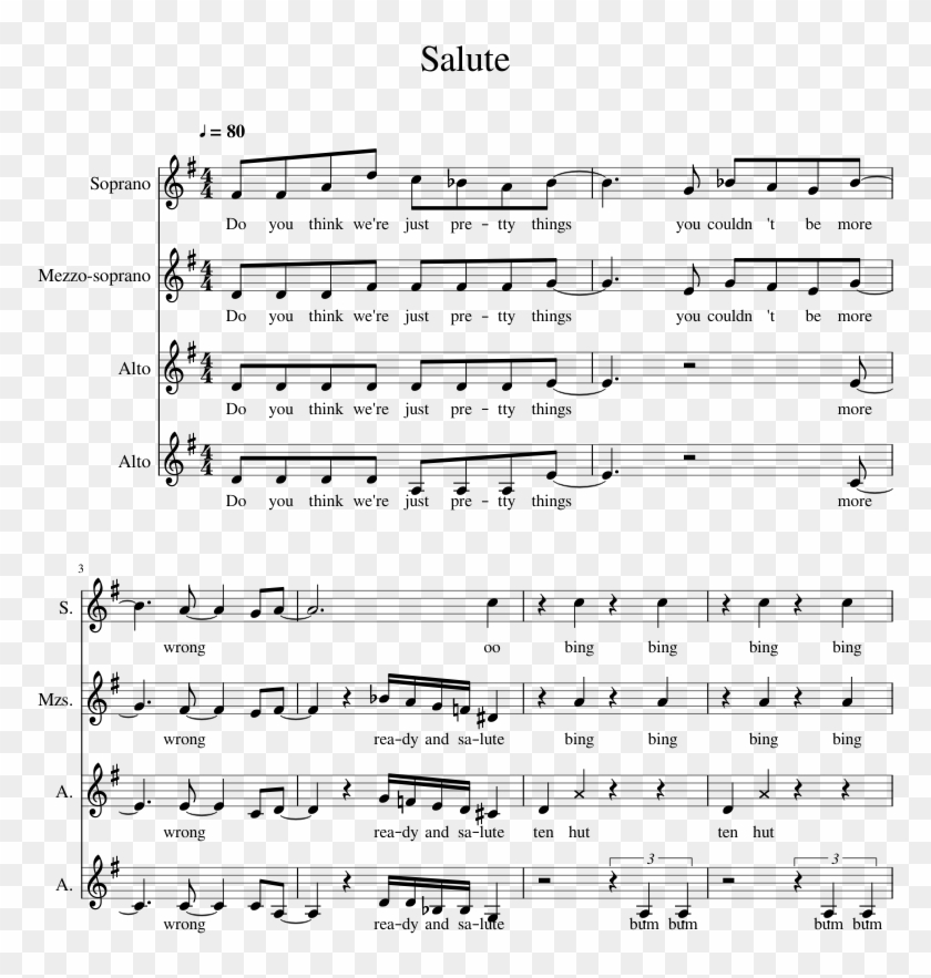 Salute Sheet Music 1 Of 20 Pages - Mitt Hjerte Alltid Vanker Trompet Clipart #4101199