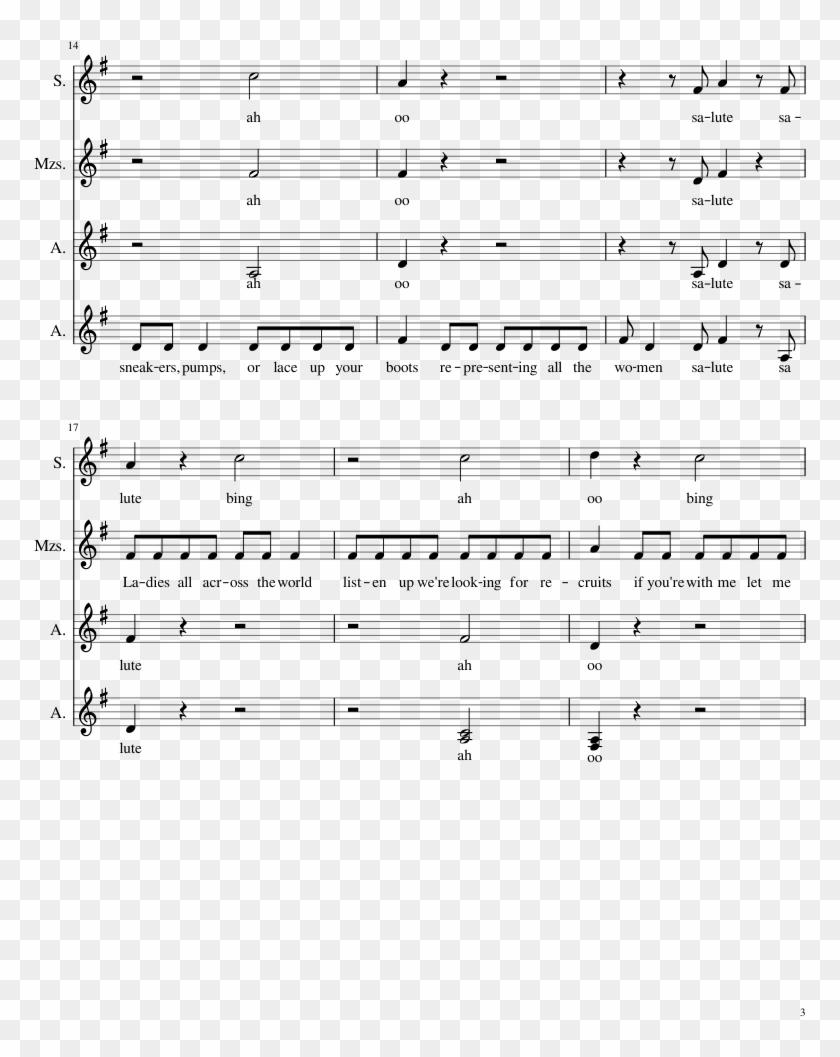 Salute Sheet Music 3 Of 20 Pages - Little Mix Salute Sheet Music Clipart