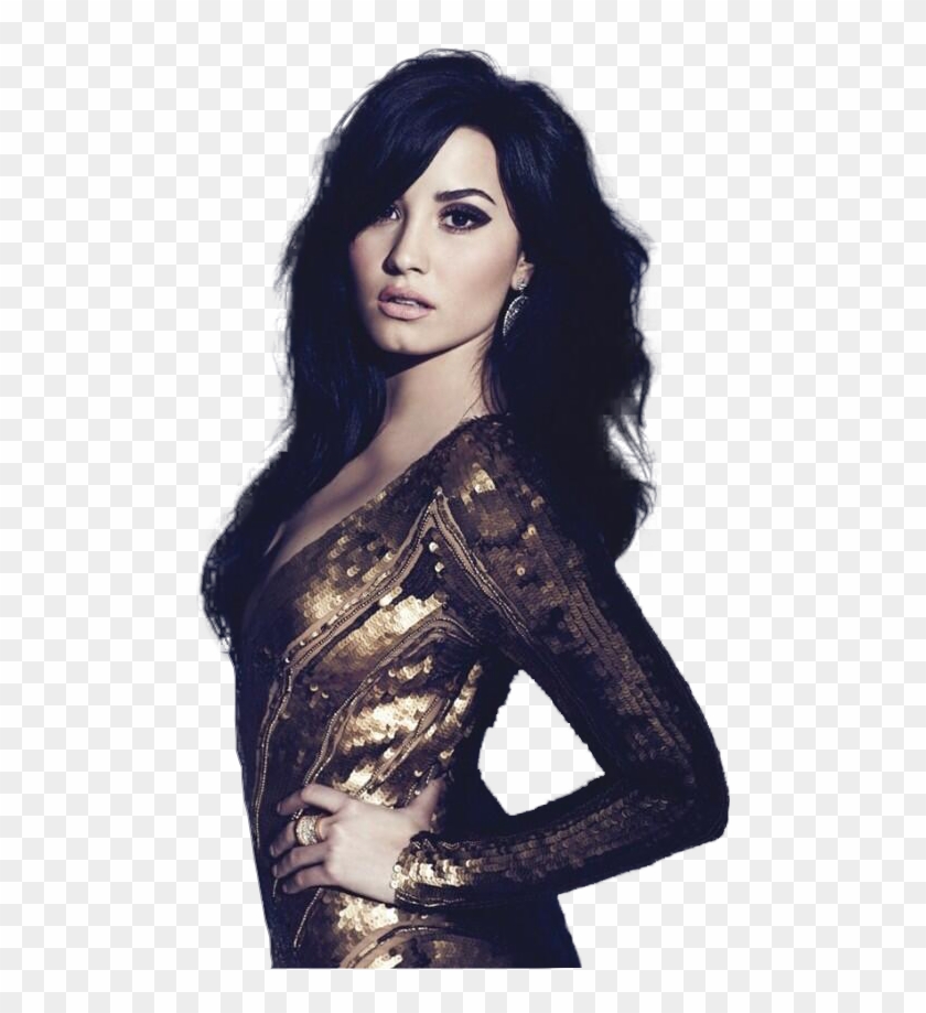 Demi Lovato In Golden Metallic Sequin - Demi Lovato Elie Saab Clipart #4103421