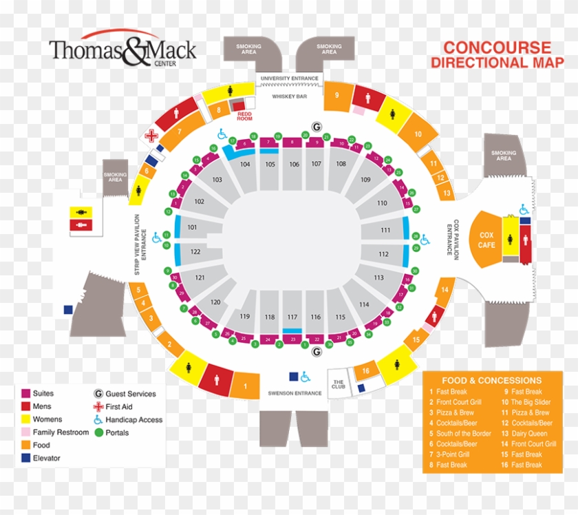 For Additional Details Please Contact The Food & Beverage - Thomas Mack Center Map Clipart