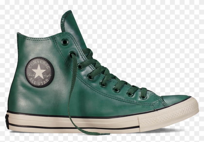 Converse Clipart Rubber Shoe - Green Leather Converse Hi Tops - Png Download