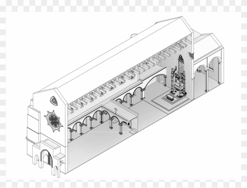 Reimagining A Medieval Choir Screen - Axonometric Plan Clipart